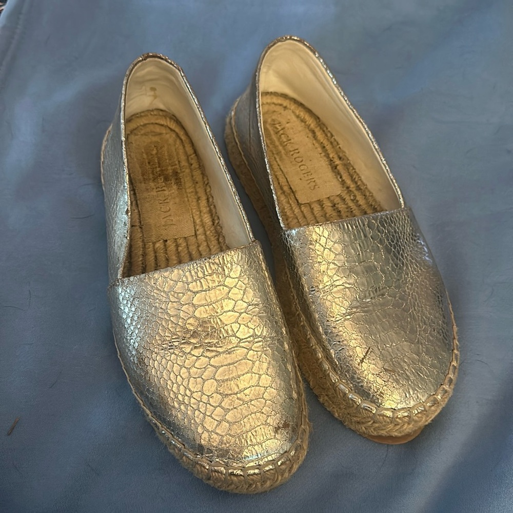 Jack Rogers Silver Espadrilles SIZE 8.5